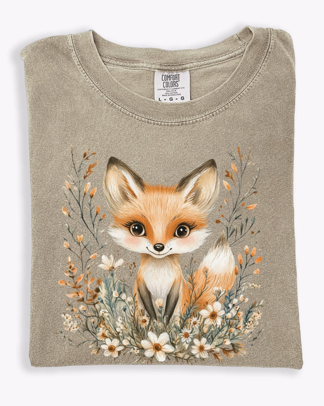 Whimsical Floral Fox T-Shirt