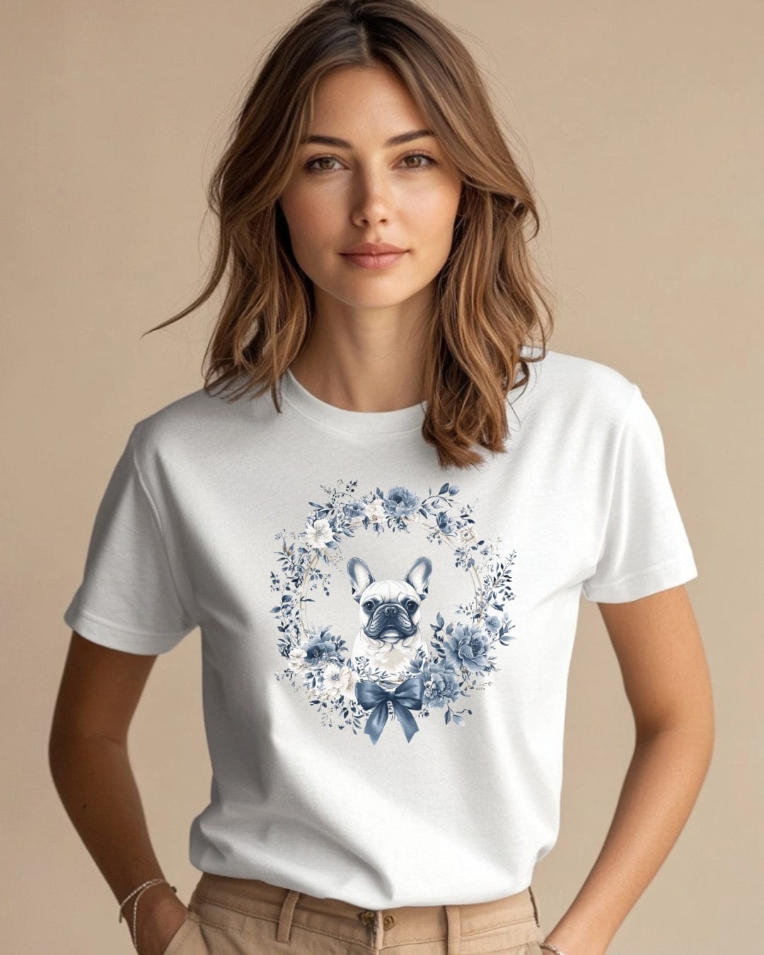 Charming French Bulldog Chinoiserie T-Shirt
