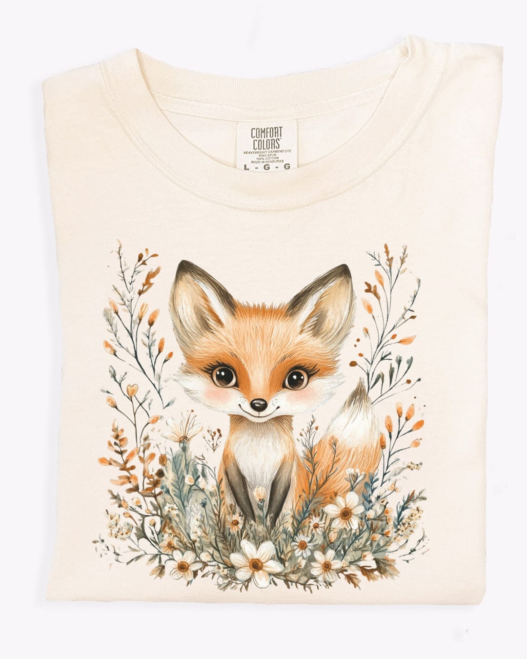 Whimsical Floral Fox T-Shirt