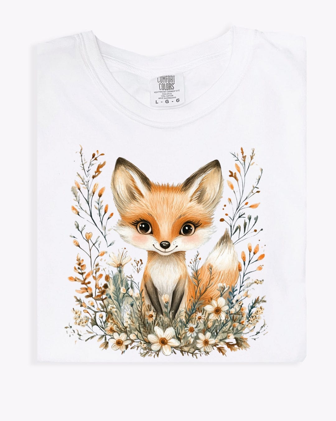 Whimsical Floral Fox T-Shirt