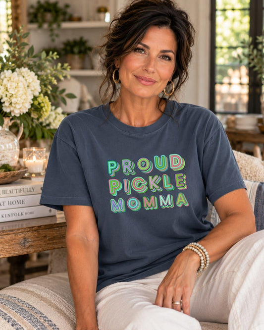 Proud Pickle Momma T-Shirt | Retro Pickle Lover Comfort Colors Tee
