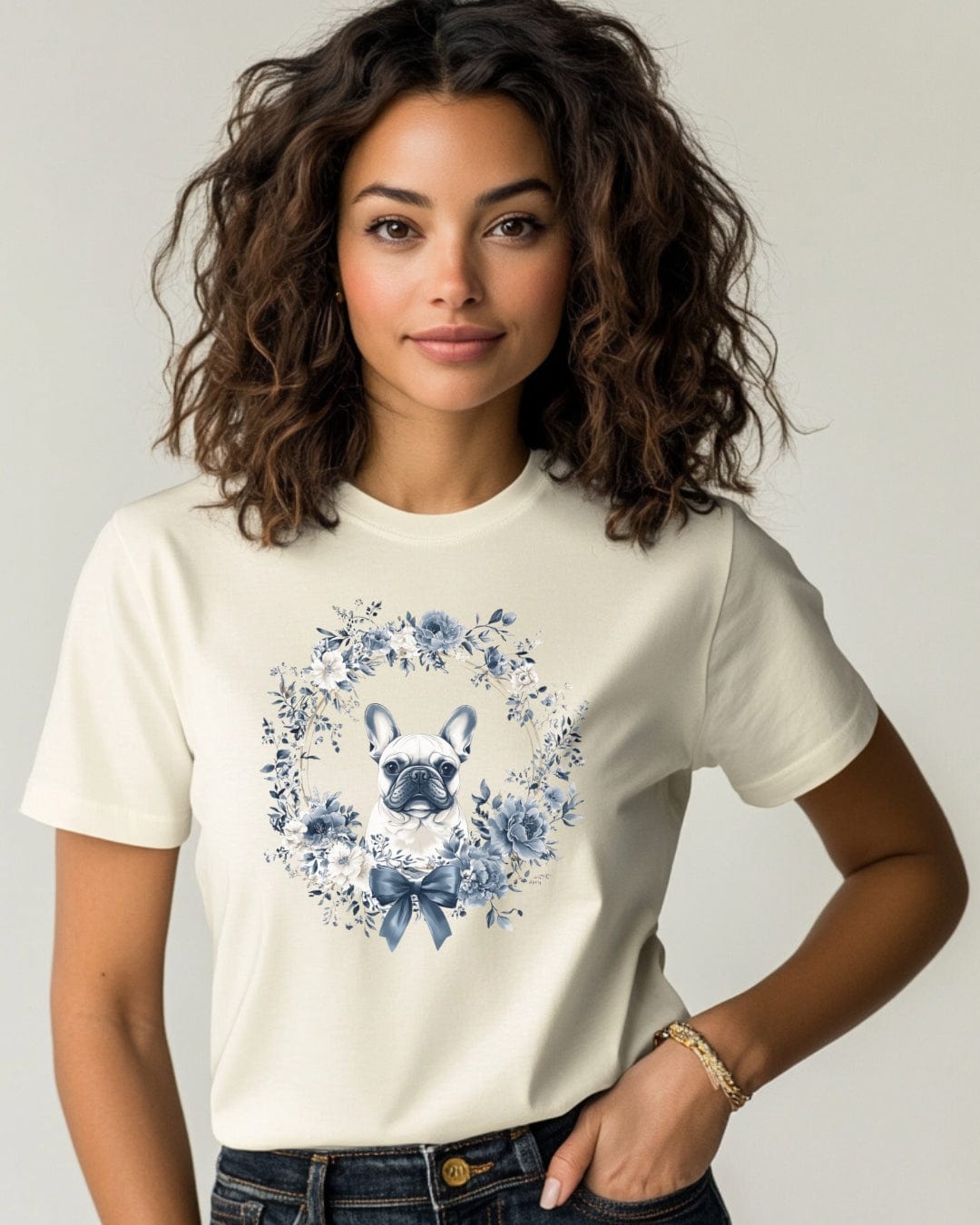 Charming French Bulldog Chinoiserie T-Shirt