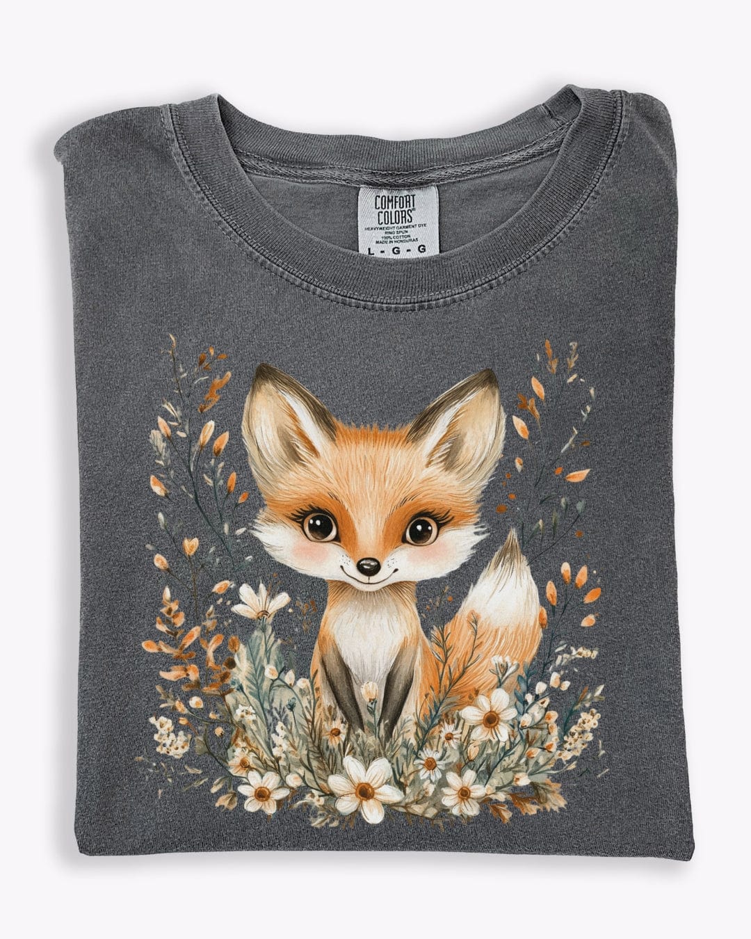 Whimsical Floral Fox T-Shirt