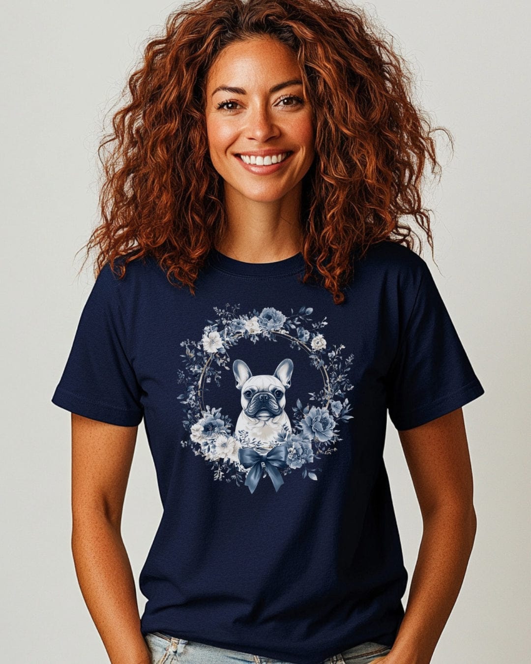 Charming French Bulldog Chinoiserie T-Shirt