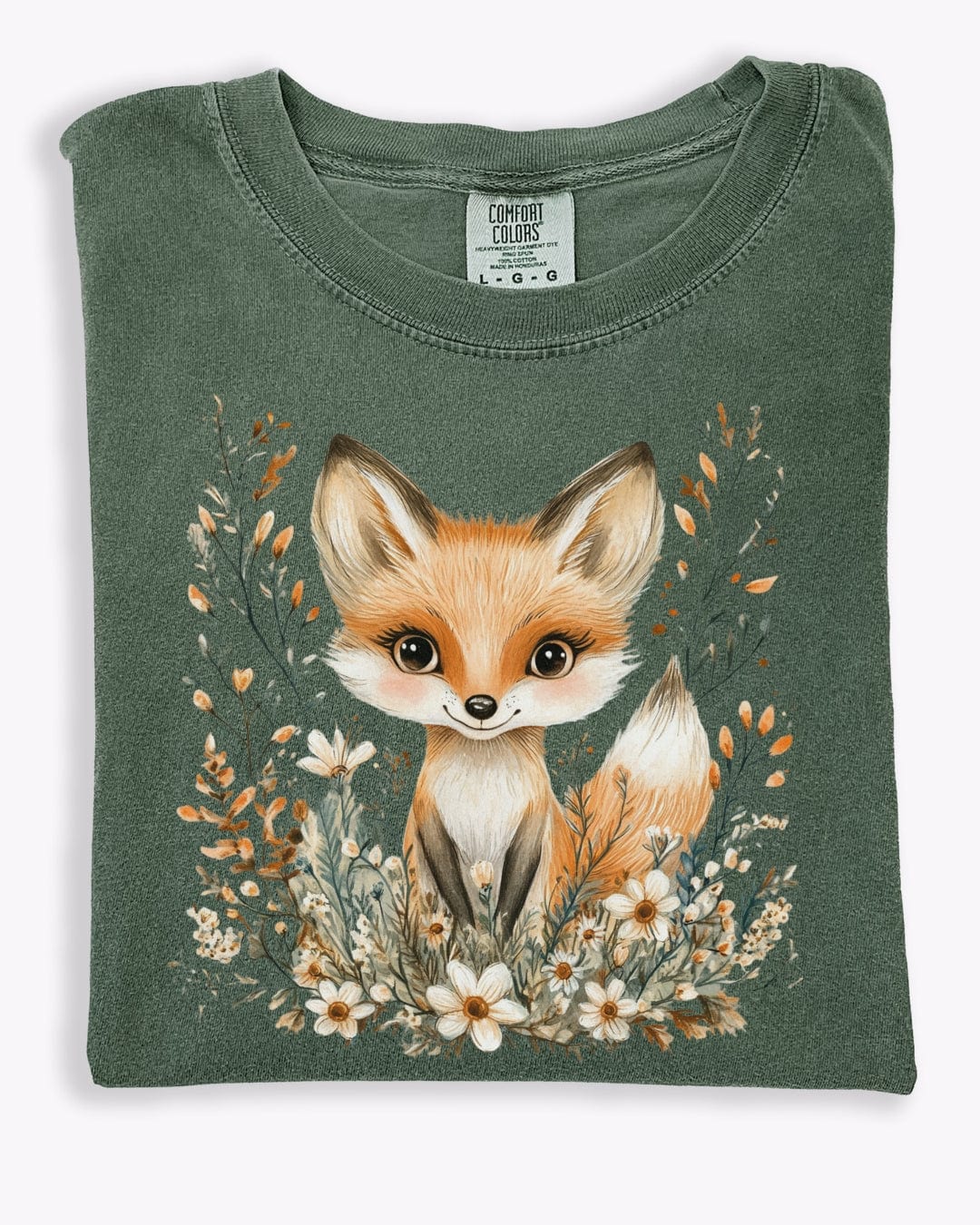 Whimsical Floral Fox T-Shirt