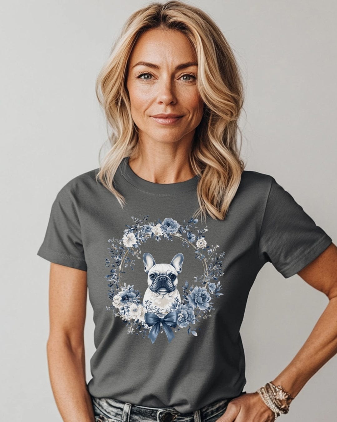 Charming French Bulldog Chinoiserie T-Shirt