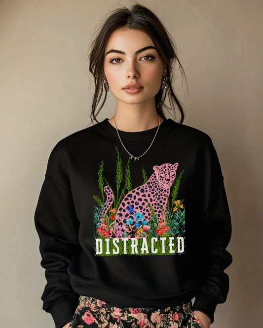 Distracted Pink Leopard Sweatshirt