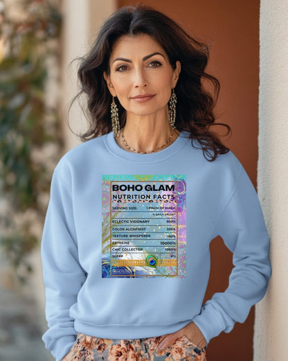 Boho Glam Nutrition Facts Sweatshirt