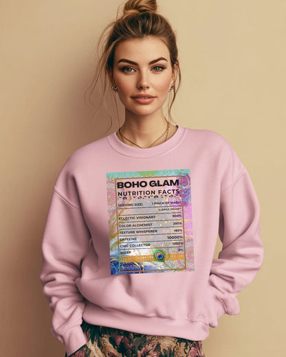 Boho Glam Nutrition Facts Sweatshirt