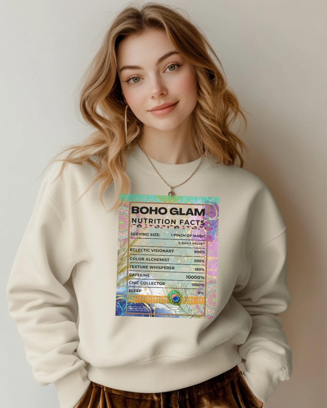 Boho Glam Nutrition Facts Sweatshirt