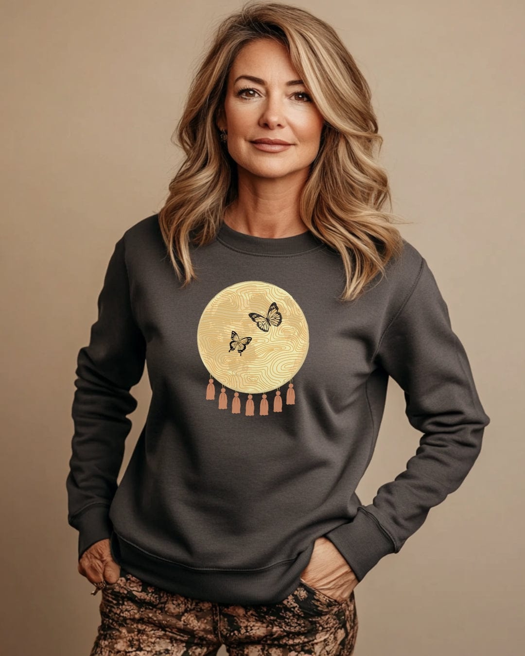 Boho Full Moon with Fringe Sweatshirt