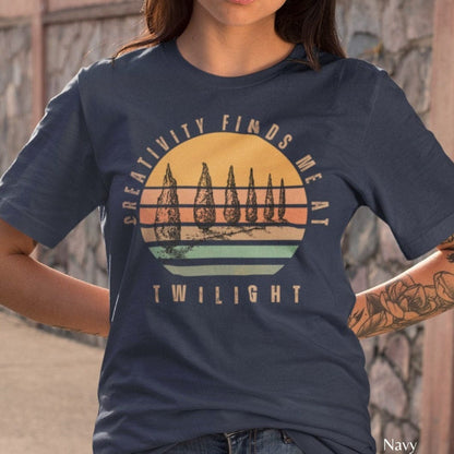 Creativity Finds Me At Twilight: Long-Fit T-Shirt