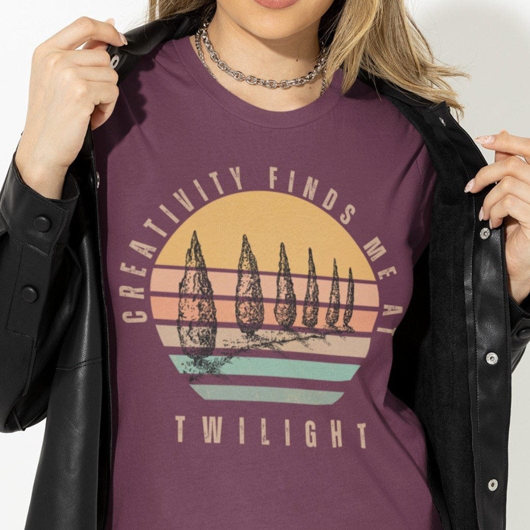 Creativity Finds Me At Twilight: Long-Fit T-Shirt