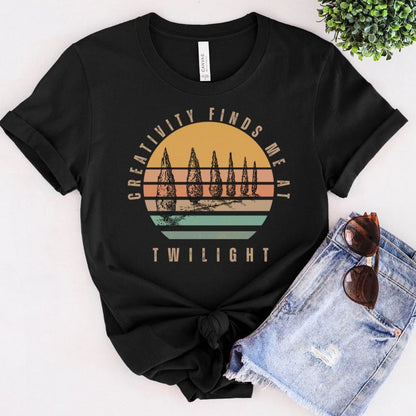 Creativity Finds Me At Twilight: Long-Fit T-Shirt